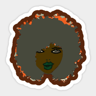 Afro Cute Cocoa Chocolate Natural Hair Sticker